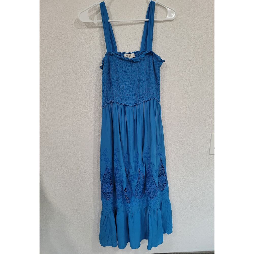 Knox Rose Blue‎ Tier Dress Women's Embroidered size Small #11